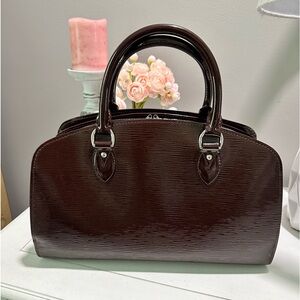 🔥 SALE 🔥 Louis Vuitton BURGUNDY Epi Electric Leather Pont Neuf Satchel Handbag